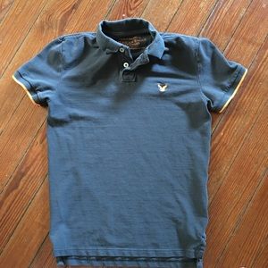 Grey/orange trim American Eagle s polo